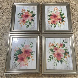 8x10 picture frame set with floral pictures